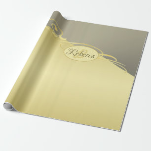 Papel De Regalo Decoración de oro de lujo en oro y plata, Monogram