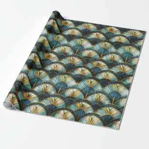 Papel De Regalo Decoración de vidrio templado color pavo real de m