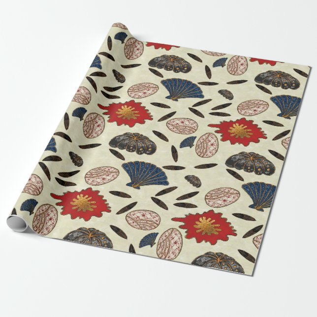 Papel De Regalo Decoración del Océano Asiático (Desenrollado)