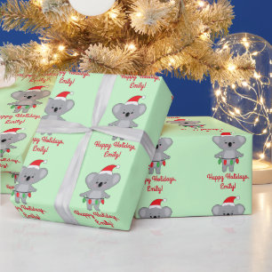 Papel De Regalo Decoración del oso Koala para Navidades Personaliz