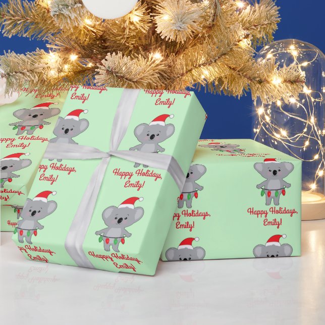 Papel De Regalo Decoración del oso Koala para Navidades Personaliz (Vacaciones)