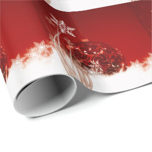 Papel De Regalo Decoración en blanco rojo navidad