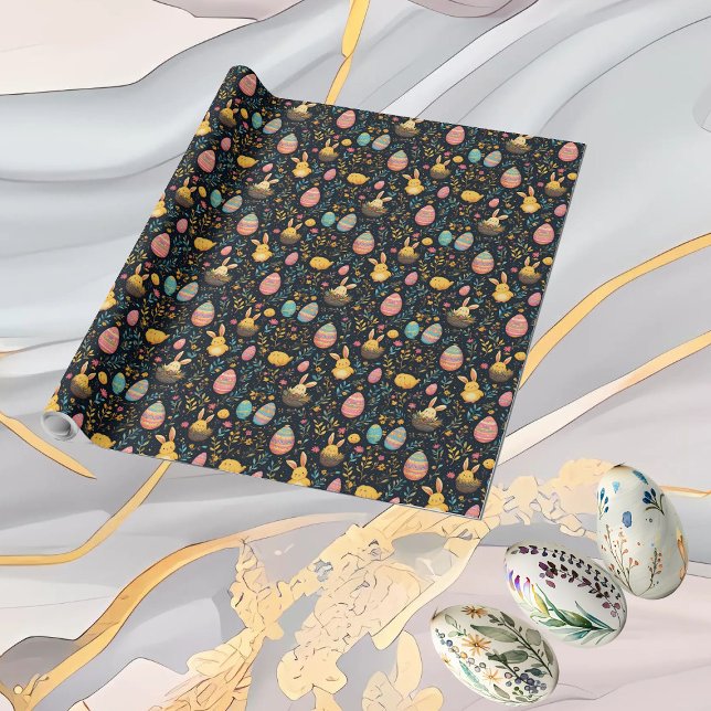 Papel De Regalo Decorative Eggs Easter Bunny Minimal Rustic Decor (Decorative Eggs Easter Bunny Minimal Rustic Decor Wrapping Paper)