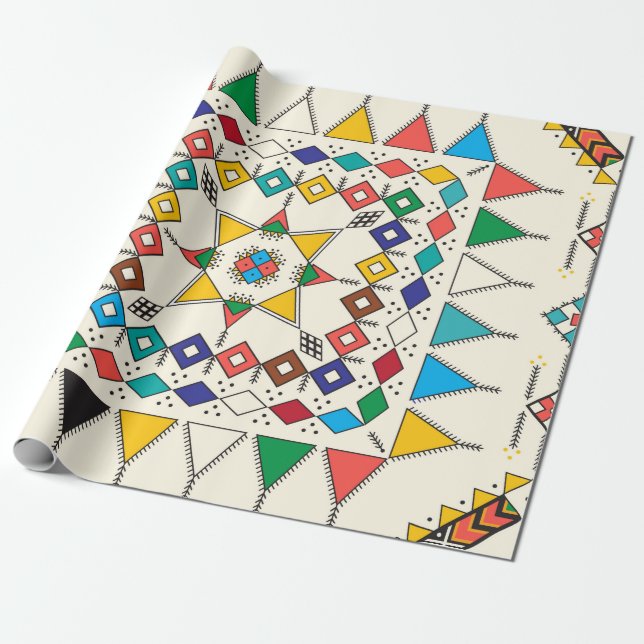 Papel De Regalo Decorative geometric repeating pattern inspired by (Desenrollado)