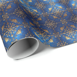 Papel de regalo decorativo azul de fiesta