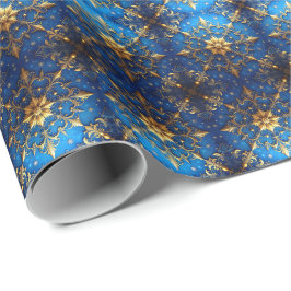 Papel de regalo decorativo azul para fiestas