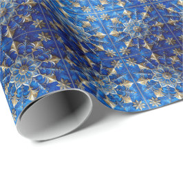Papel de regalo decorativo azul para fiestas