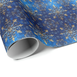 Papel de regalo decorativo azul para fiestas