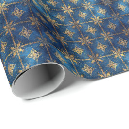 Papel de regalo decorativo azul para fiestas