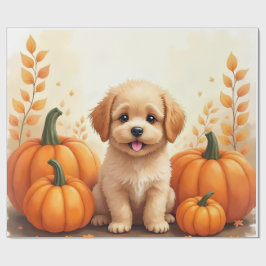 Papel de Regalo Decorativo de Cachorro en Parche d