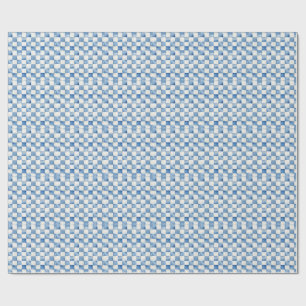 Papel de regalo decorativo de cuadros azules