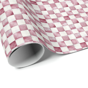 Papel de regalo decorativo de cuadros rojos