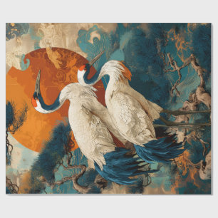 Papel de Regalo Decorativo Grulla Japonesa