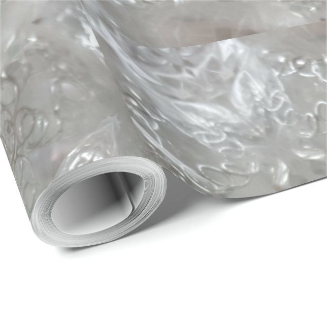 Papel De Regalo Decorativo kaleidoscópico de plata antigua (Esquina del rollo)