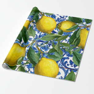 Papel de regalo decorativo Mediterráneo de Limón