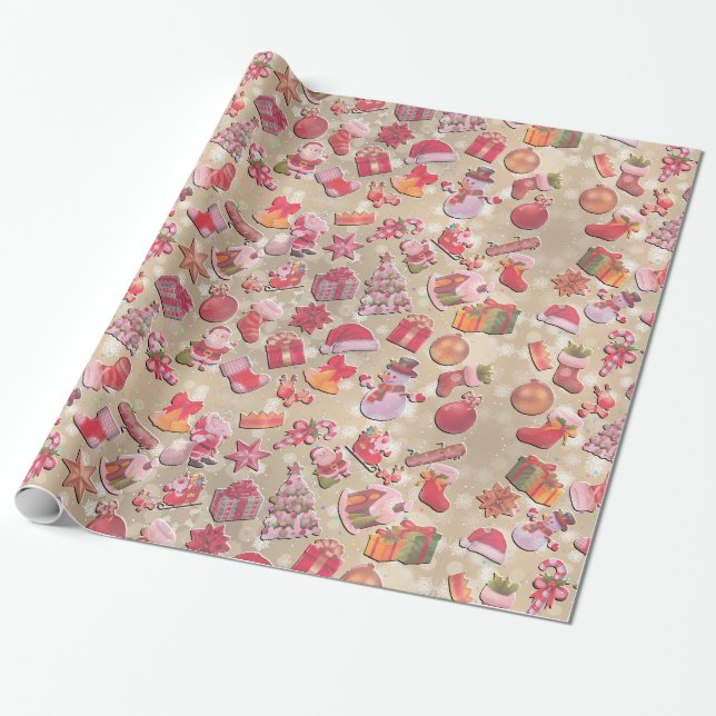 Papel de regalo decorativo para Navidad (Desenrollado)