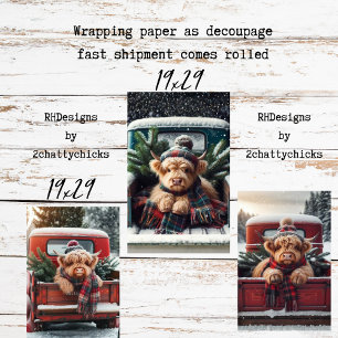 Papel de Regalo Decoupage 3 Set de Vaca de las Tie
