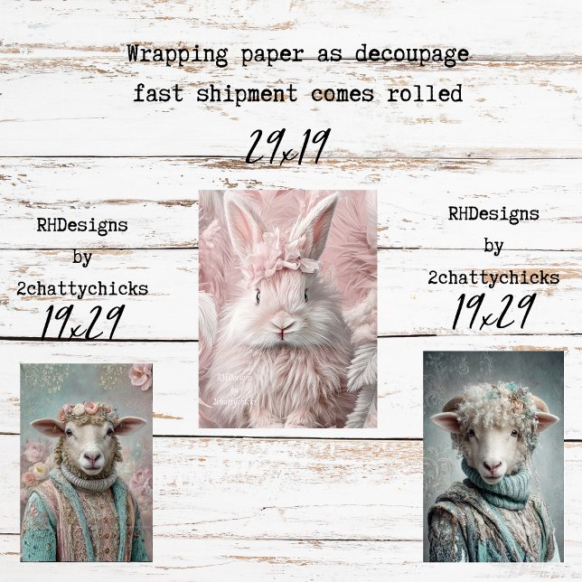 Papel de Regalo Decoupage Cordero de Primavera Con (Subido por el creador)