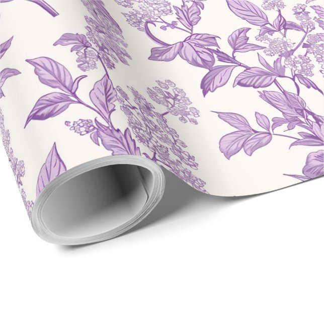 Papel De Regalo Decoupage de Chinoisería Morado Claro (Esquina del rollo)