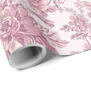 Papel De Regalo Decoupage de Chinoisería Rosa Claro
