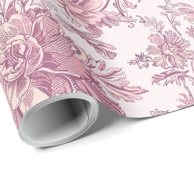 Papel De Regalo Decoupage de Chinoisería Rosa Claro (Esquina del rollo)