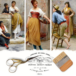 Papel de regalo decoupage de mujeres italianas vin