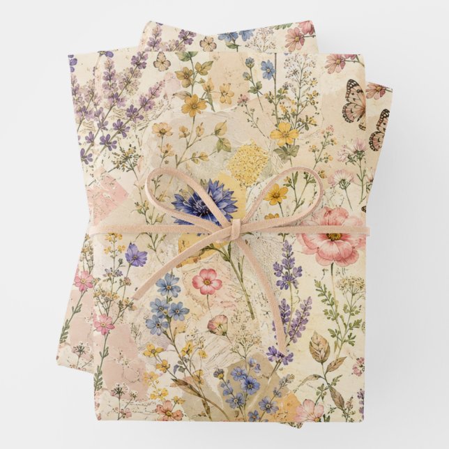 Papel de Regalo Decoupage de Pradera de Flores Sil (In situ)