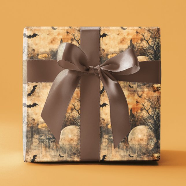 Papel De Regalo Decoupage Halloween Autumn Bat Moon (Subido por el creador)