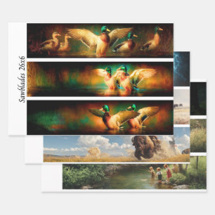 Papel de regalo Decoupage  Pato de caza Mallard 