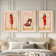 Papel de regalo decoupage rojo para mujeres retro