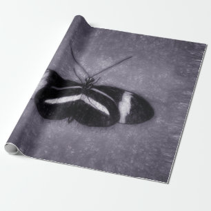 Papel De Regalo Decoupage victoriana morada negra de mariposa