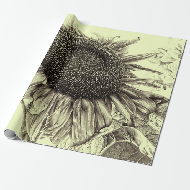 Papel De Regalo Decoupaguen amarillo retro gigante giratorio (Desenrollado)