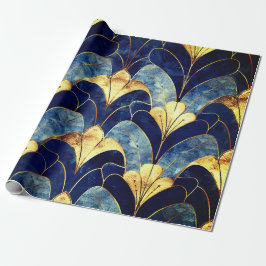 Papel De Regalo Deep Blue Art Deco