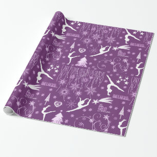 Papel De Regalo Deep Purple y navidad festivo blanco de la