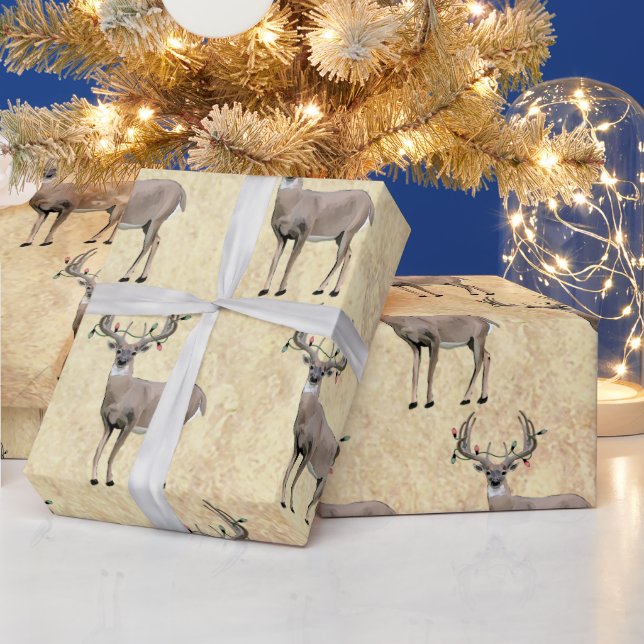 Papel De Regalo Deer Antlers Enfoca a los Navidades envolviendo pa (Vacaciones)