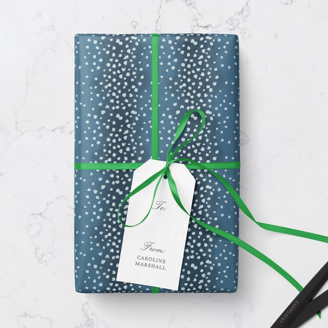 Papel De Regalo Deer azul de la Marina (animal print baby deer fawn spot patterned gift wrapping paper in navy blue)