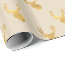 Papel De Regalo Deer beige de oro