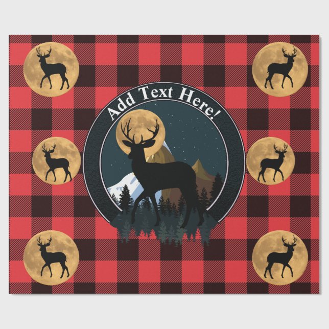 Papel De Regalo Deer Buck Full Moon (Superficie plana)