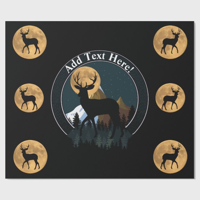 Papel De Regalo Deer Buck Full Moon (Superficie plana)