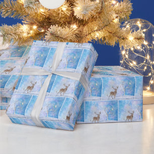 Papel De Regalo Deer Buck y Lechuza Nieve