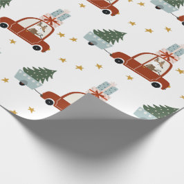 Papel De Regalo Deer Christmas Tree Illustration Wrapping Paper
