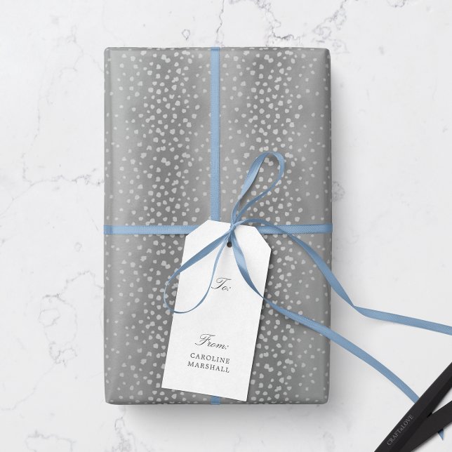 Papel De Regalo Deer de bebe gris suave de los puntos de Fawn (animal print baby deer fawn spot patterned gift wrapping paper in cool gray)