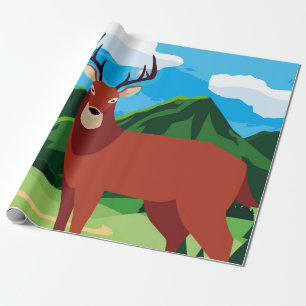 Papel De Regalo Deer feliz temporada de otoño autoestante animal d