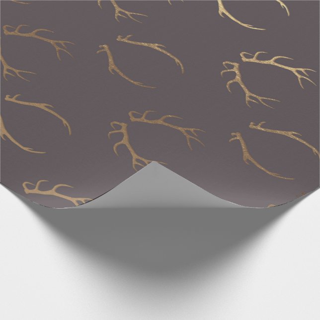 Papel De Regalo Deer Horns Brown Gold Chocolate Luxury VIP (Esquina)