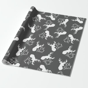 Papel De Regalo Deer Hunding Lodge Baby Shower Antlers Boy Blue