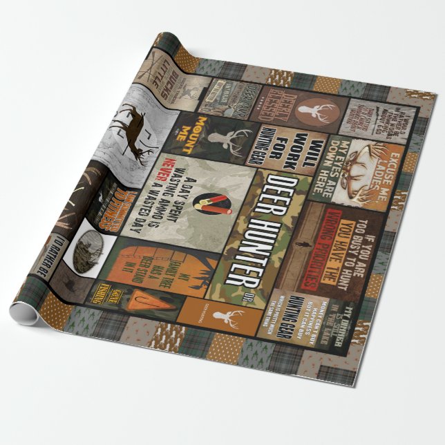 Papel De Regalo Deer Hunter Blanket Navidades Regalo Para Hunter (Desenrollado)