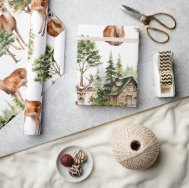 Papel De Regalo Deer Nature Wildlife Holiday Navidades