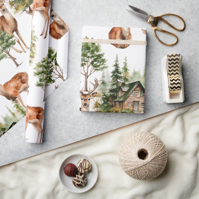 Papel De Regalo Deer Nature Wildlife Holiday Navidades (Artesanía)