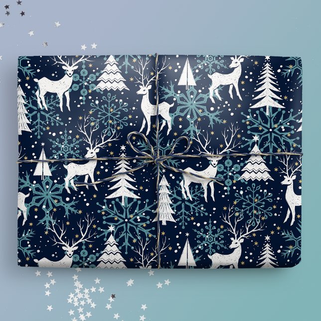 Papel De Regalo Deer Verde azulado de Navidades de cristal de hiel (Subido por el creador)