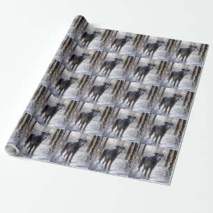 Papel De Regalo Deerhound escocés deja que nieve Navidades